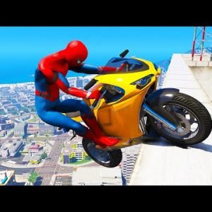GTA 5 Spiderman Epic Bike Jumps #2 – Spider-Man Stunts & Fails, Gameplay