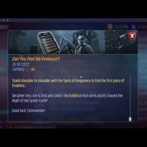 Marvel Strike Force – Night of the Spider – Day 1 – Evidence Clue