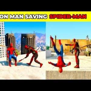 GTA V: IRON MAN SAVING SPIDER-MAN FROM VENOM 😯| #shorts