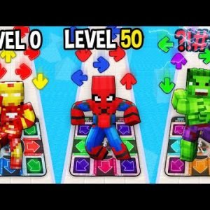 Monster School: SuperHero Dance Challenge Mobile Game Spider-Man vs Hulk Rush – Minecraft Animation