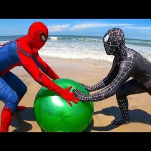 TEAM SPIDER-MAN In Real Life || GREEN PEARL Battle ( Parkour, Nerf War, Fighting Bad Guys )Animation