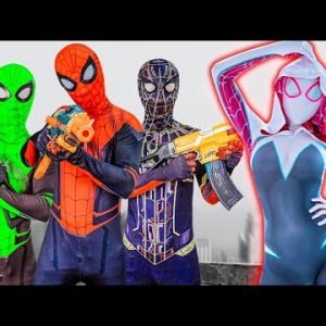 TEAM SPIDER-MAN In Real Life || GREEN PEARL Battle ( Parkour, Nerf War, Fighting Bad Guys )Animation