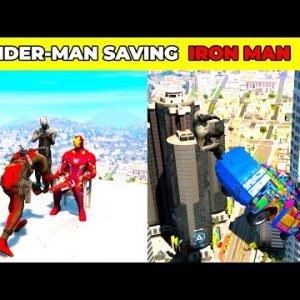 GTA V: SPIDER-MAN SAVING IRON MAN FROM VENOM 😯| #shorts