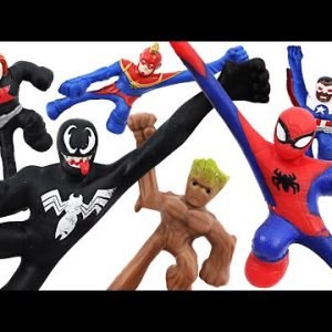 Defeat the villains Marvel Goo Zit Ju Venom, Spider-Man, Thanos and Falcon! | DuDuPopTOY
