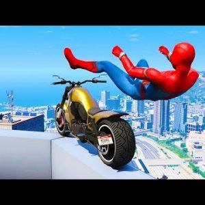 GTA 5 Spiderman Epic Bike Jumps #8 – Spider-Man Stunt & Fails, Gameplay