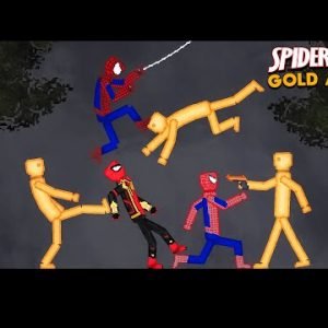 Spiderman Spider-Verse vs Golden Army in People Playground