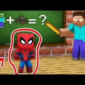 SuperHero Monster School: Zombie + Spider = Spider Man – Minecraft Animation