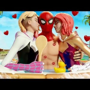 Spider-Gwen & her EVIL SISTER HOOK UP with Spider-Man.. Fortnite