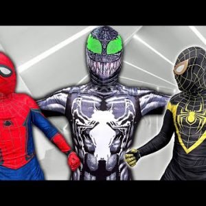 TEAM SPIDER-MAN Nerf War vs BAD GUY TEAM | Venom And Red HERO In Danger , SAVE THEM ( Live Action )