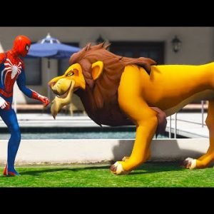 GTA 5 FUNNY RAGDOLLS LION vs SPIDERMAN Jumps/Fails Compilation (Euphoria Physics)