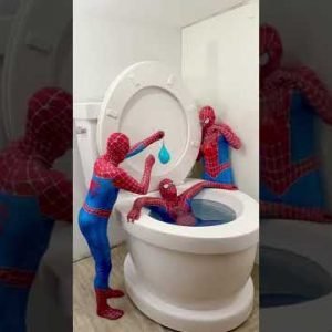 My SPIDER-MAN Boyfriends Balloon PRANKED Me in Giant Toilet #shorts