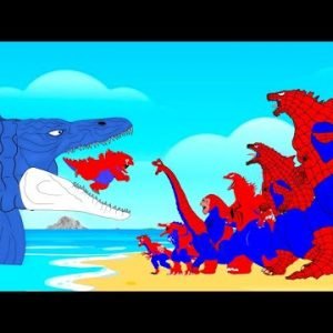 Rescue Baby GODZILLA SPIDER From MOSASAURUS KAIJU : Who Will Win? | Godzilla Cartoon Compilation