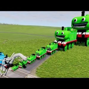 Big & Small Jumbo the Tank Engine vs SPIDER Thomas the Train | BeamNG.Drive