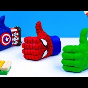 Hand like mixed superheroes Spider man, Hulk, Captain America with clay 🧟Polymer Clay Tutorial