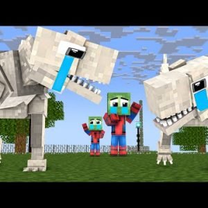 Monster School : Baby Dinosaur and Spider Man Baby Zombie in Jurassic World – Minecraft Animation