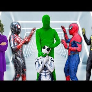 TEAM SPIDER-MAN IN REAL LIFE vs BAD GUY TEAM || ALL SUPERHEROES vs Mystery GREEN-MAN ( Live Action )