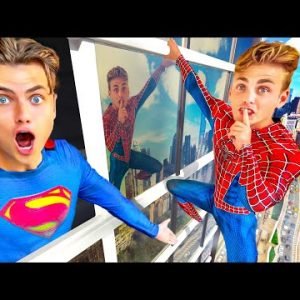 Extreme Super Hero Hide and Seek!! (Spider-Man vs Super Man)