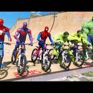 TEAM SPIDER-MAN VS TEAM HULK Super Bicycles Competition #1 (Funny Contest) – GTA V Mods