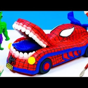 DIY car mixed mouth superheroes Spider man, Hulk with clay 🧟Polymer Clay Tutorial