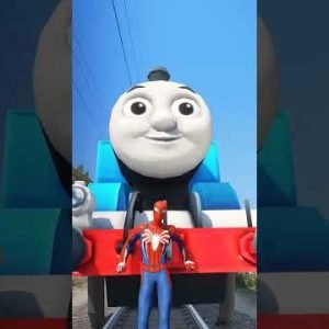 GTA V : SPIDER-MAN SAVING SPIDER KID FROM THOMAS THE TRAIN #shorts