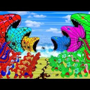 TEAM SPIDER-MAN Evolution Of BRACHIOSAURUS Skeleton Bloop GODZILLA Of Kong: Rescue King Of Monsters?