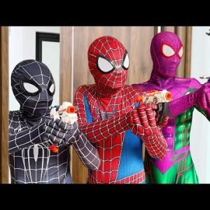 TEAM SPIDER-MAN Nerf War vs BAD GUY TEAM ( ALL Aciton Story 1 Hour ) || SEASON 3