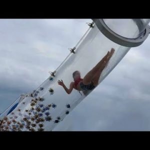 she went down a SPIDER infested water slide…