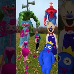 Hulk Ice Scream Man Huggy Wuggy Kissy Missy Rainbow friends Spiders Granny @supertissy #shorts