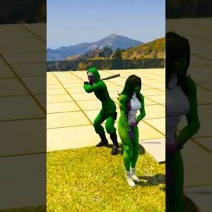 GTA V: SPIDER-MAN SAVING SHE HULK FROM CRIMINAL VERDE | 🥺 #shorts #gta5