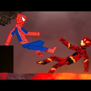 Spider-Man vs Flash on Lava in People Playground
