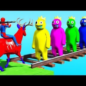 Spiderman Epic Funny Water Ragdolls Spider-man Vs Rainbow Friends | Jumps/Fails ep.6