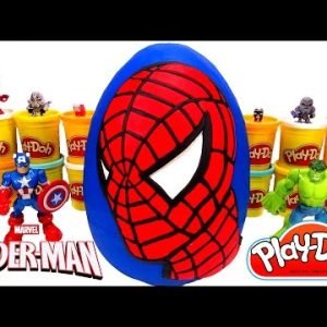 Huevo Sorpresa Gigante de Spider-Man (Hombre Araña) en Español Plastilina Play Doh