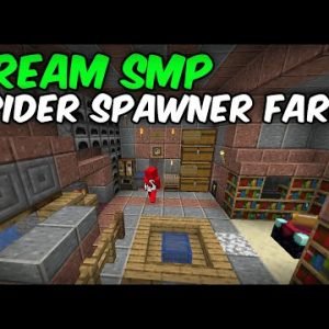 How to build the DREAM SMP Cave Spider Spawner XP farm in Minecraft Survival