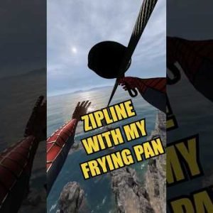 Spider-Man VR ZIPLINE WITH A FRYING PAN 🍳 #vr #virtualreality #gaming #spiderman