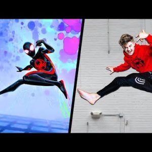 Across The Spider-Verse Stunts In Real Life! – Challenge