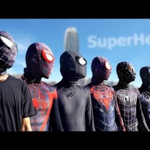 6 VENOM In A Mansion || Hey Spider-Man , Today is BLACK COLOR DAY ( Black Food , Black Nerf Gun…)