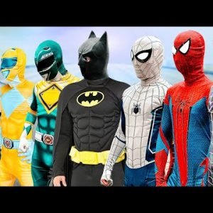 TEAM SPIDER-MAN vs BAD GUY TEAM | The Battle of BAT MAN, GREEN RANGER, BLACK RANGER ( Live Action )