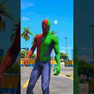 GTA V HULK HELPS TEAM SPIDER-MAN ESCAPE ANGRY TIGERS 🐯🐯🐯 | #shorts