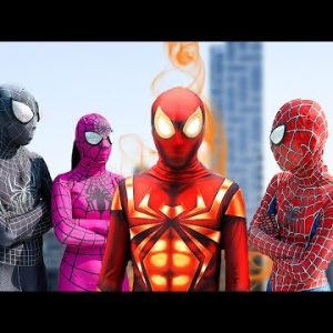 SPIDER-MAN vs VILLAIN World Story || New FIRE-SUPERHERO is Kind ??? ( Amazing Stunts Action )