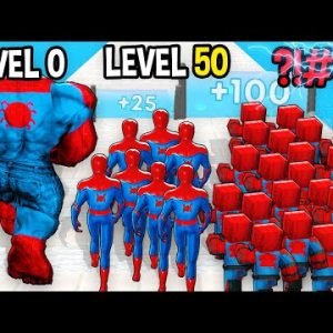 Monster School: Spider-Man Army Rush GamePlay Mobile Game Runner Max Level LVL – Minecraft Animation