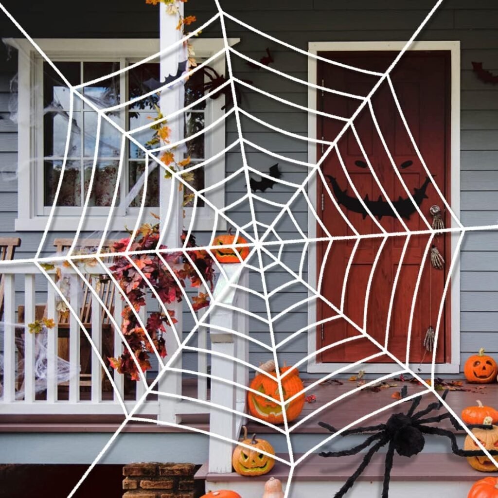 Amazon.com : MyoGrip Halloween Decorations 2 Pack Halloween Giant Spider Web Decoration Set, 9Ft Round Spider Web for Halloween Indoor and Outdoor Decorations Party Supplies(1 White and 1 Black) : Patio, Lawn  Garden