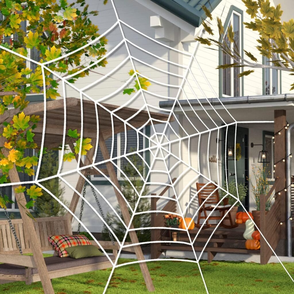 Amazon.com : MyoGrip Halloween Decorations 2 Pack Halloween Giant Spider Web Decoration Set, 9Ft Round Spider Web for Halloween Indoor and Outdoor Decorations Party Supplies(1 White and 1 Black) : Patio, Lawn  Garden