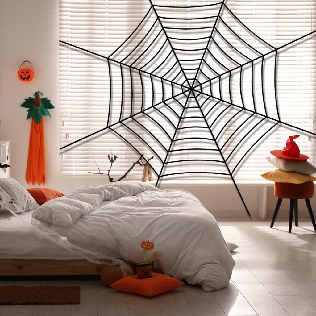 Amazon.com : MyoGrip Halloween Decorations 2 Pack Halloween Giant Spider Web Decoration Set, 9Ft Round Spider Web for Halloween Indoor and Outdoor Decorations Party Supplies(1 White and 1 Black) : Patio, Lawn  Garden