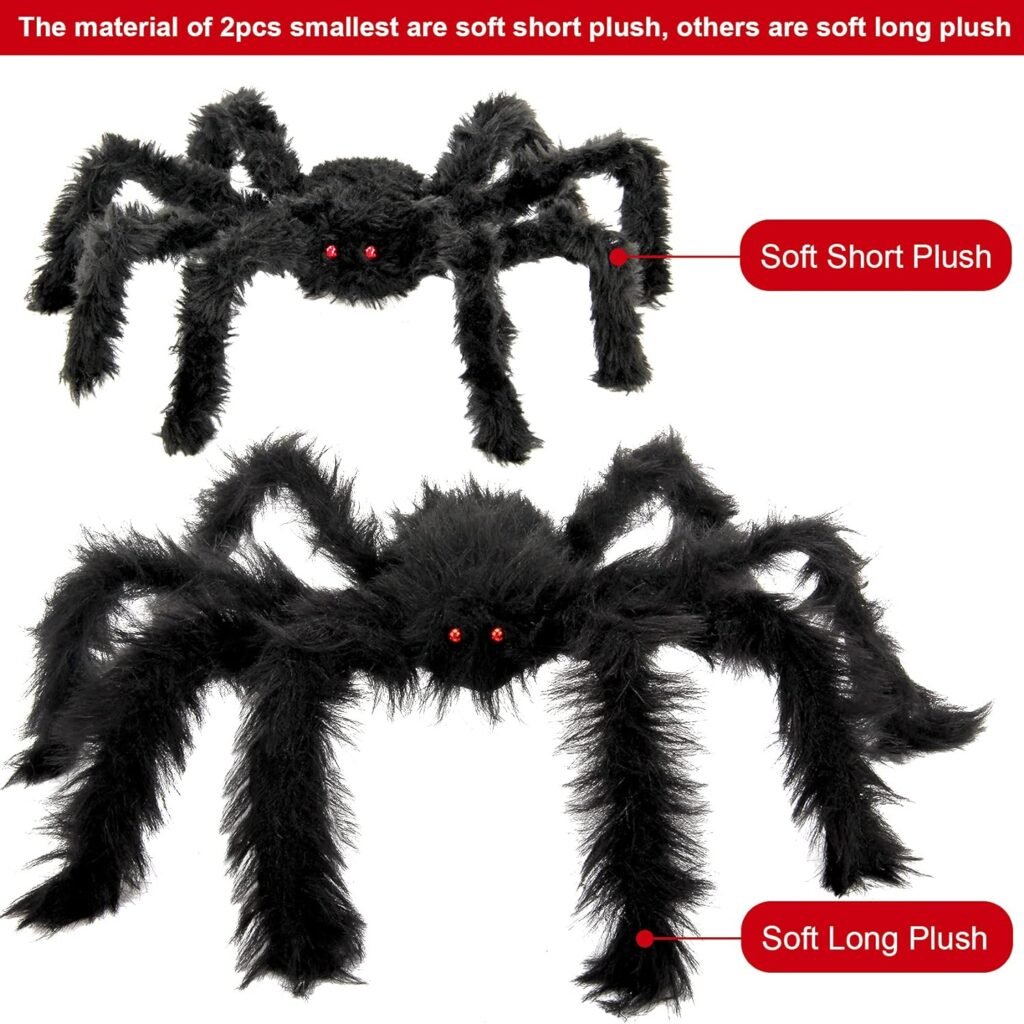 Colovis 6 Pcs Halloween Spider Decorations, Realistic Large Scary Spider Decoration for Home Giant Spiders Props for Indoor Outdoor Party Decorations