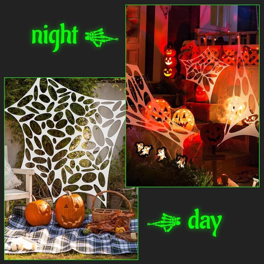Giant Halloween Spider Web, 650sqft Stretchy Beef Netting Halloween Spider Web Outdoor Decoration Cut-Your-Own Netting Spiders Webbing for Halloween Decor, Yard, Roof, Garden