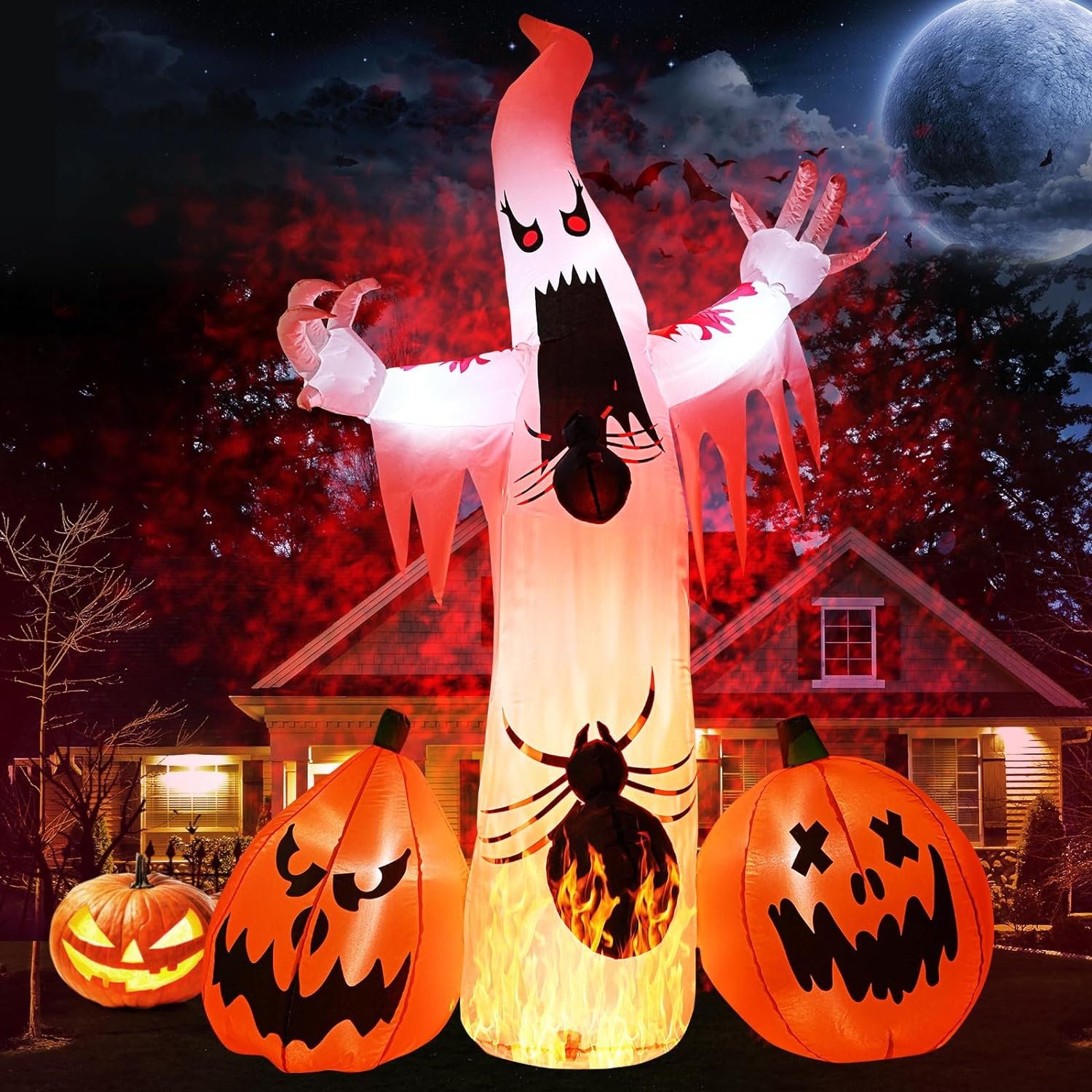 8FT Halloween Inflatables Decorations Outdoor Ghost Pumpkin Review