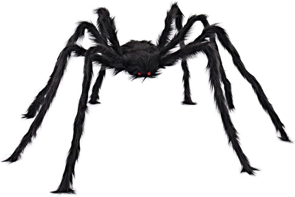 JOYIN 5 Ft. Halloween Outdoor Decorations Hairy Spider,Scary Giant Spider Fake Large Props for Yard Party Decor, Black